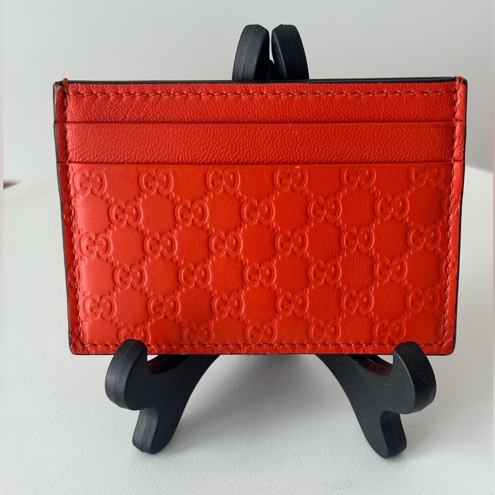 Gucci GG GUCCISSIMA Orange Leather Card Case